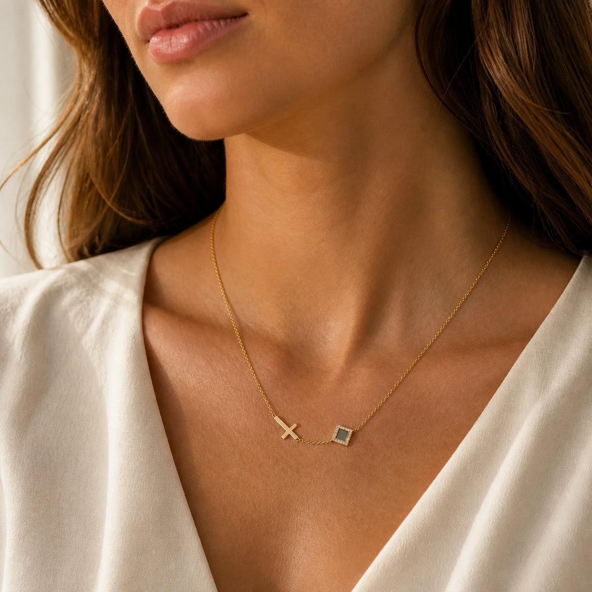 Amada | Faith Cross Necklace | high definition homepage campaign | cycle 19 home HQ