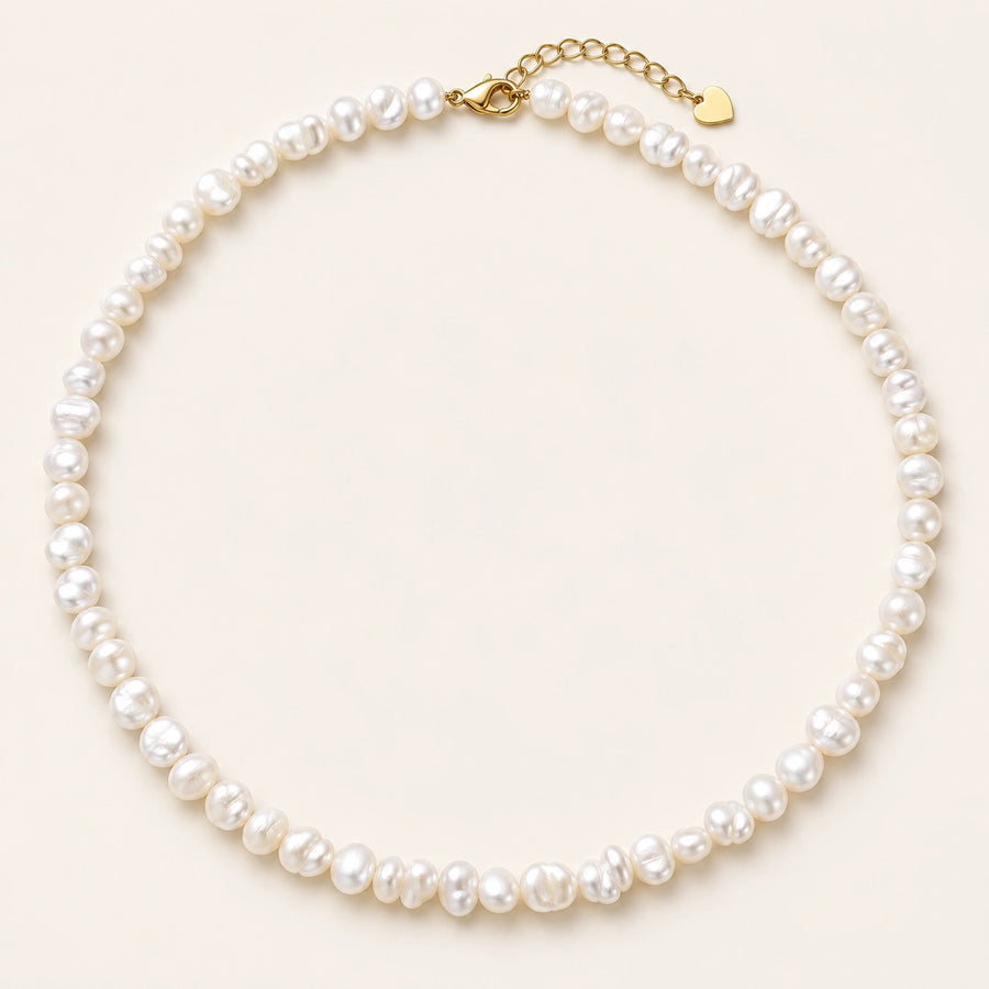 Faux Pearl Strand Necklace shown for scale