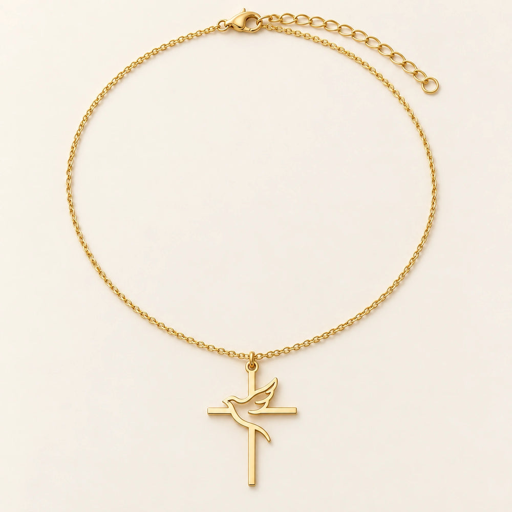 Holy Spirit Dove Necklace, worn and styled