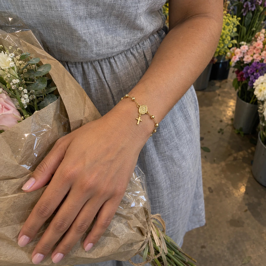 Rosary Bracelet styled with other pieces