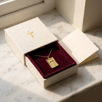First Blessing, a sealed 18K gold pendant necklace, a keepsake gift for baptism