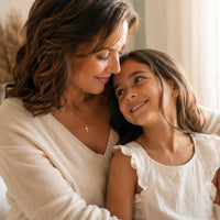 Godmother & Me, two matching sealed 18K gold cross necklaces, a keepsake gift for godmother and goddaughter