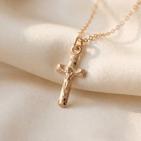 The Vow, a sealed 18K gold crucifix necklace, a keepsake gift for Confirmation