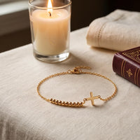 Rosary Bracelet, a sealed 18K gold rosary bracelet, a keepsake gift for prayer