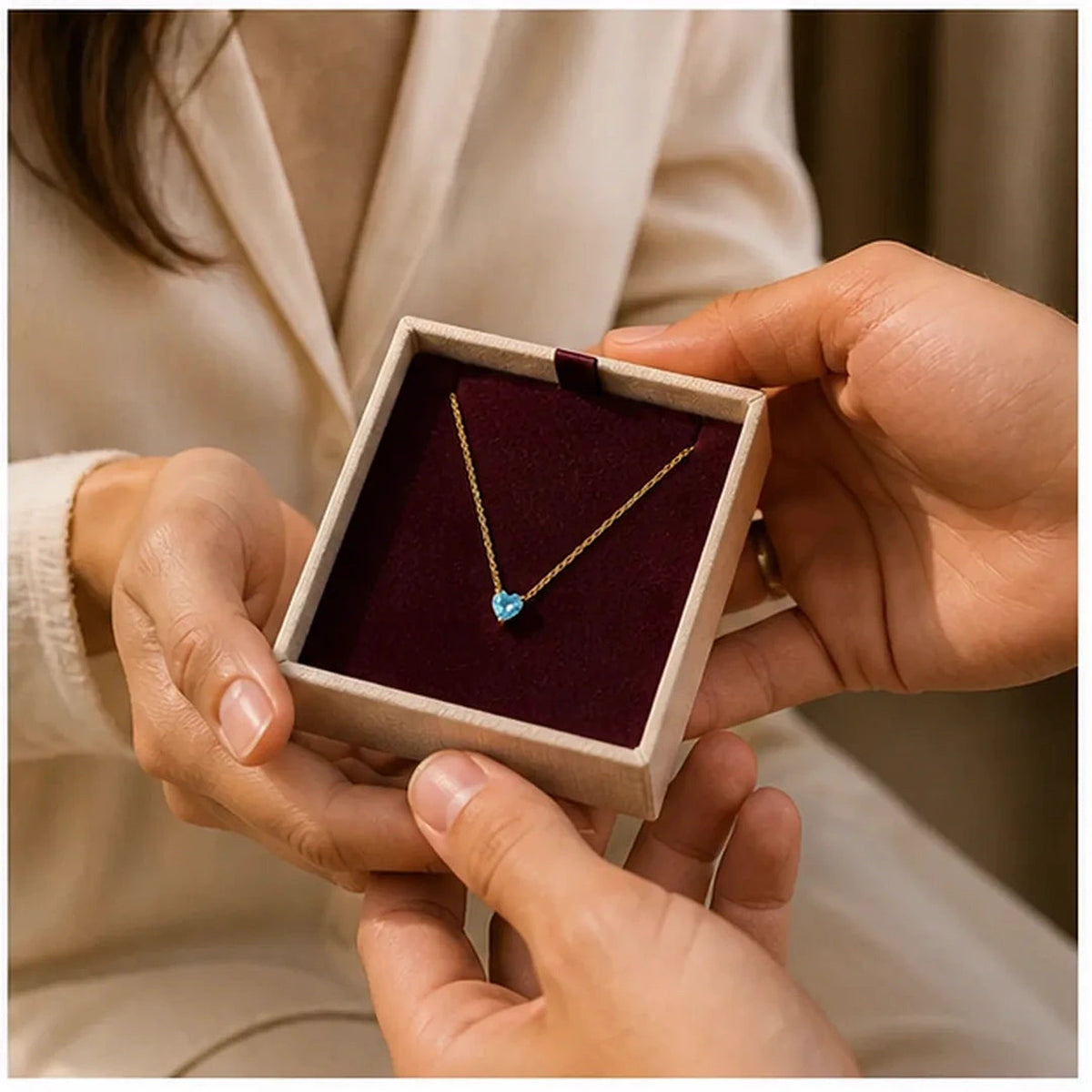 Amada | Birthstone Heart Necklace | meaningful gift moment | cycle 3