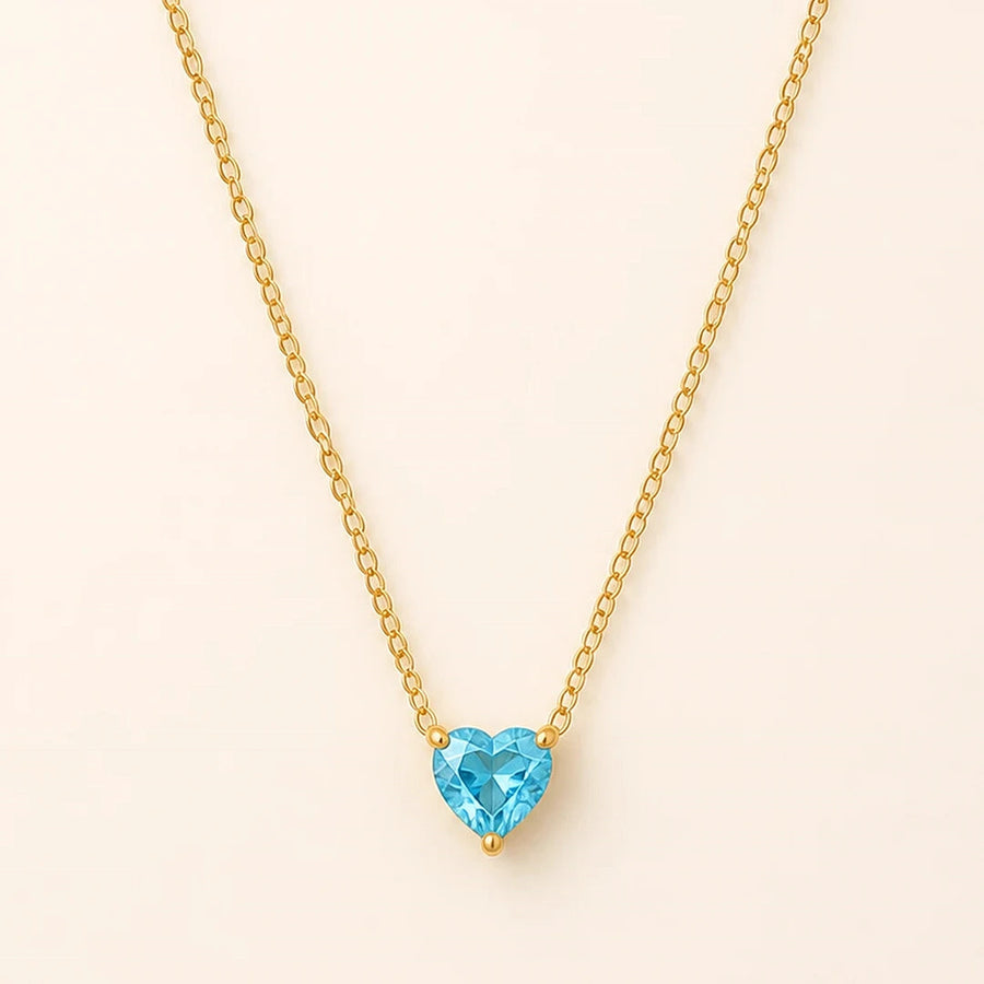 Close detail of Birthstone Heart Necklace
