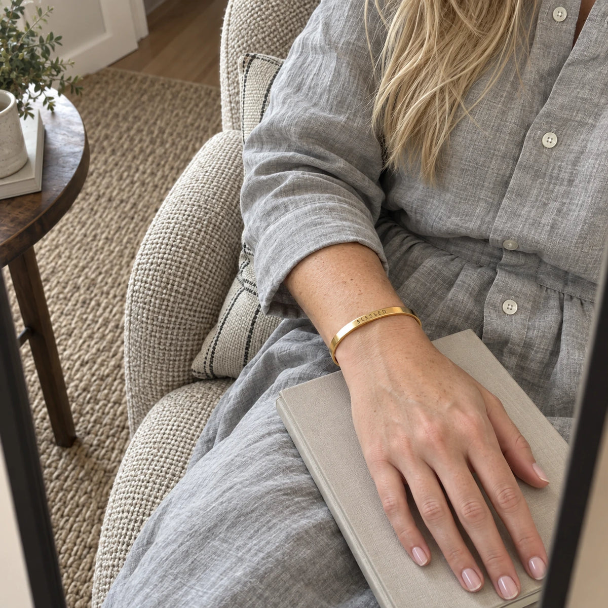Blessed Word Bracelet worn in everyday life