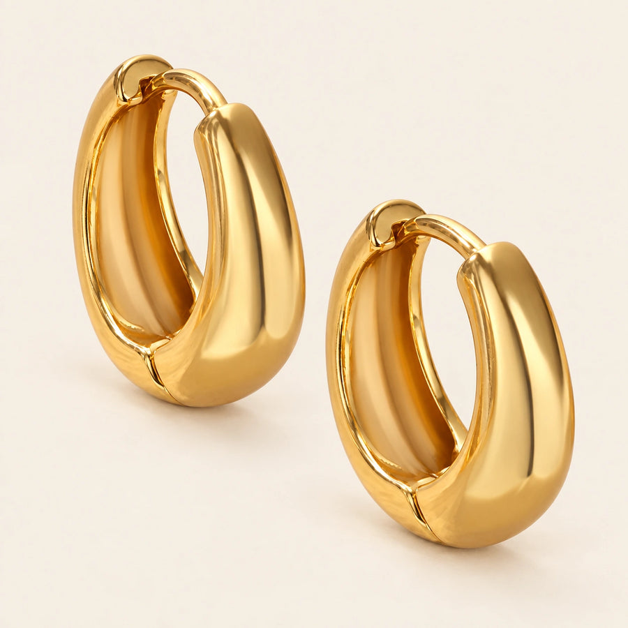 Chunky Hoop Earrings shown for scale