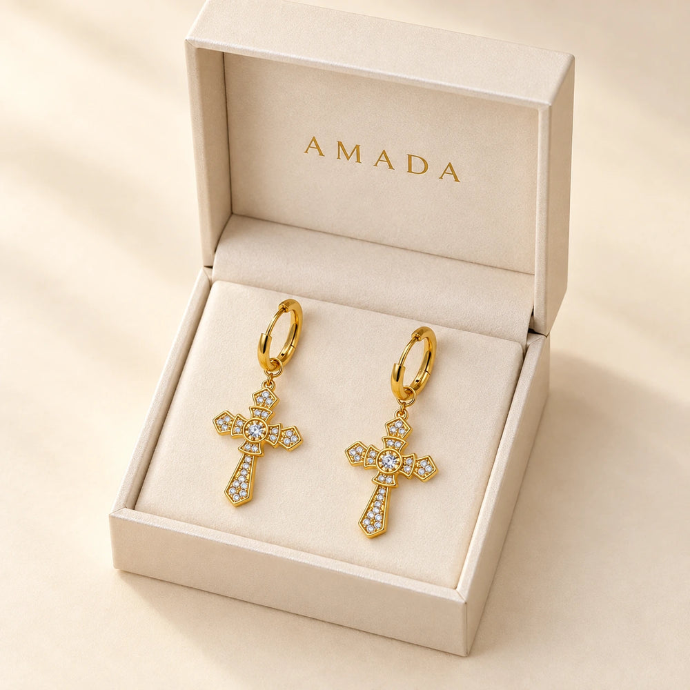 Cross Hoop Earrings, worn and styled