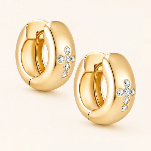 Cross Huggie Earrings