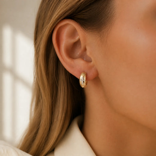 Cross Huggie Earrings