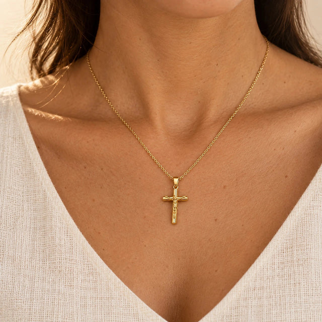 Crucifix Necklace worn