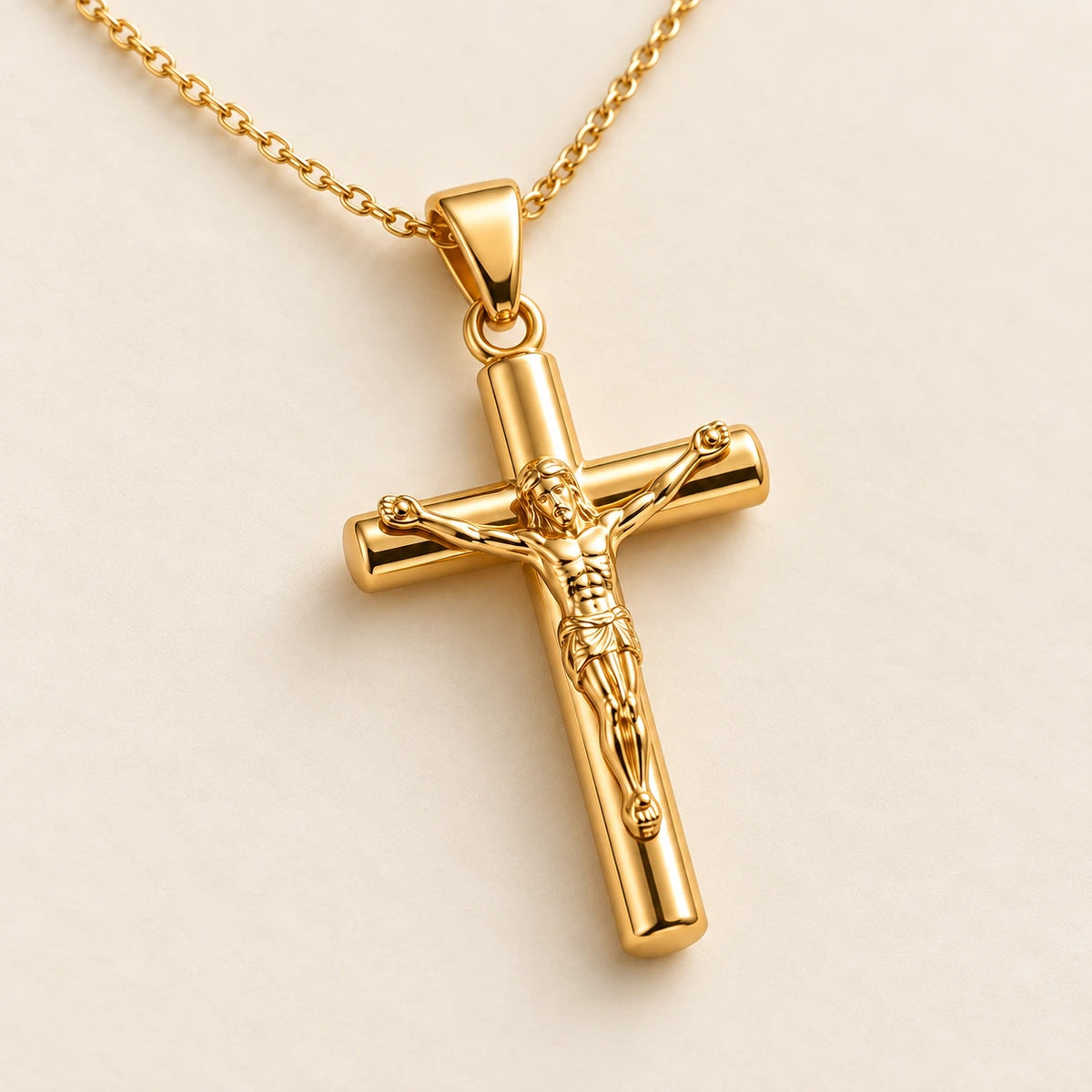 Close detail of Crucifix Necklace