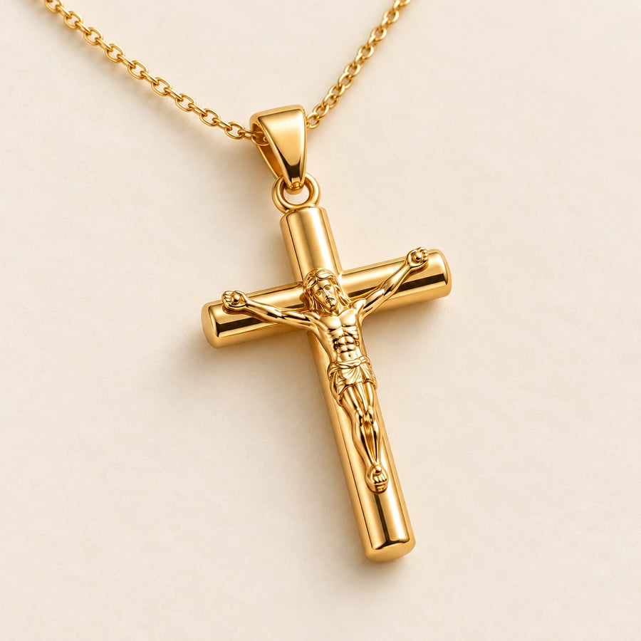 Close detail of Crucifix Necklace