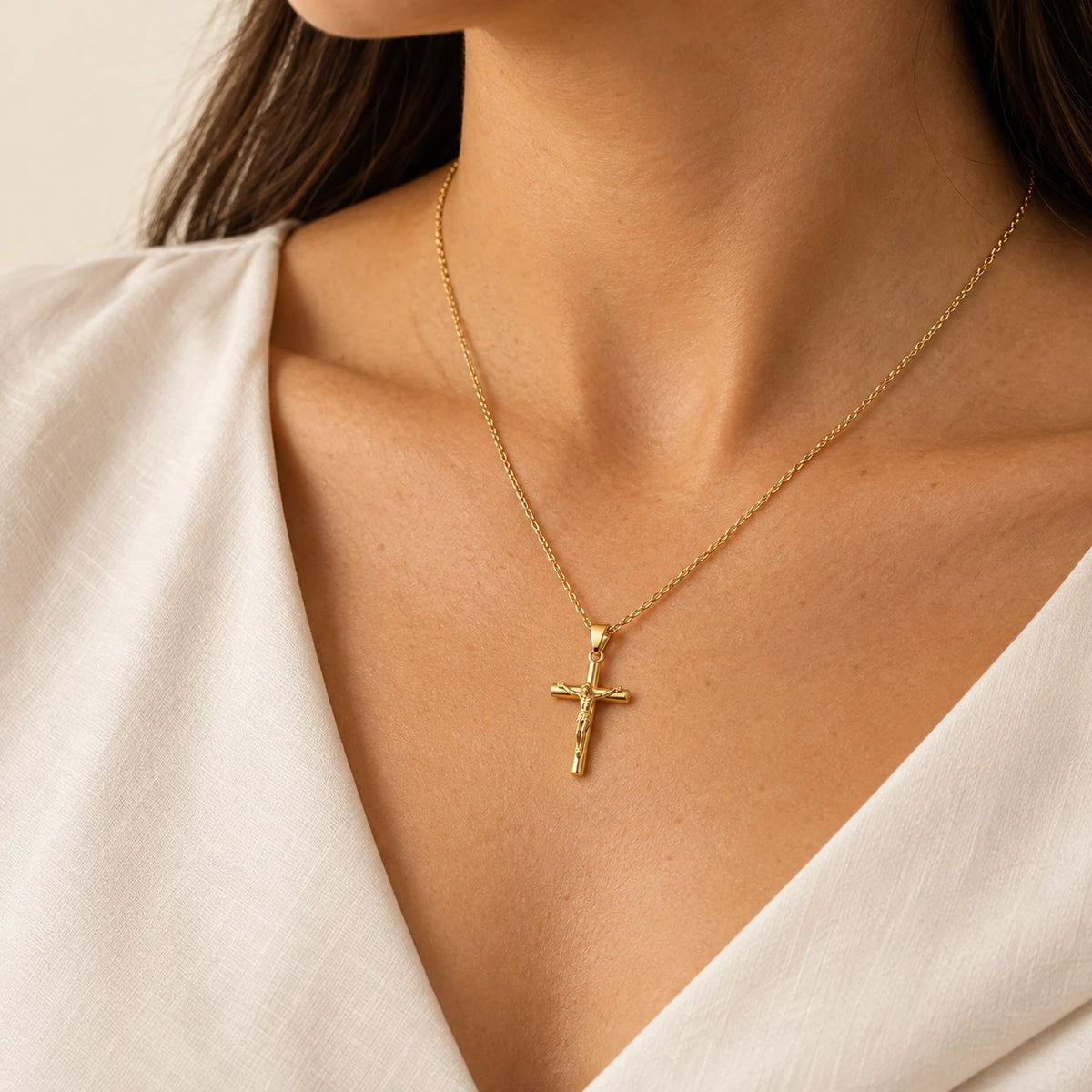 Crucifix Necklace worn and styled