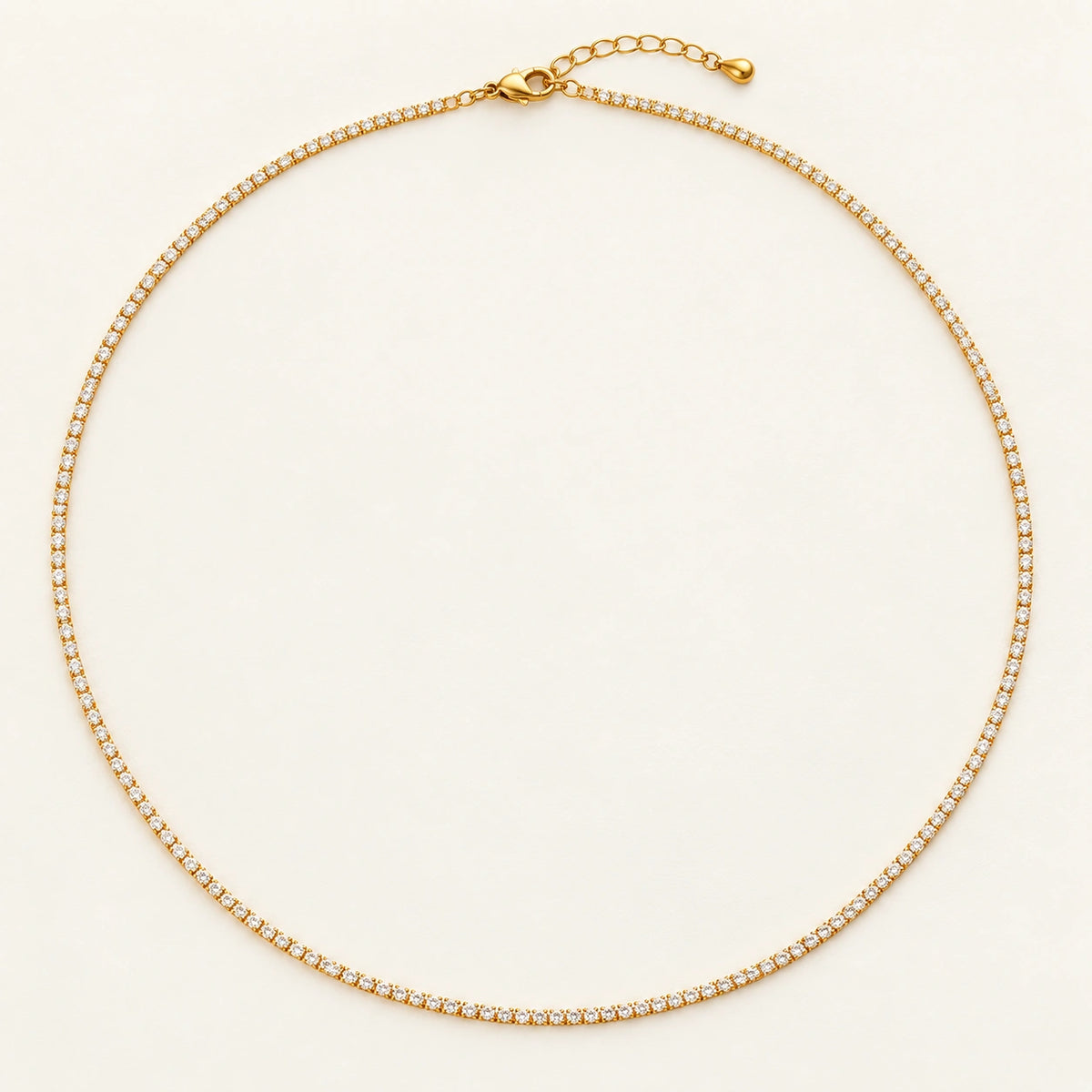 Dainty CZ Tennis Necklace worn and styled