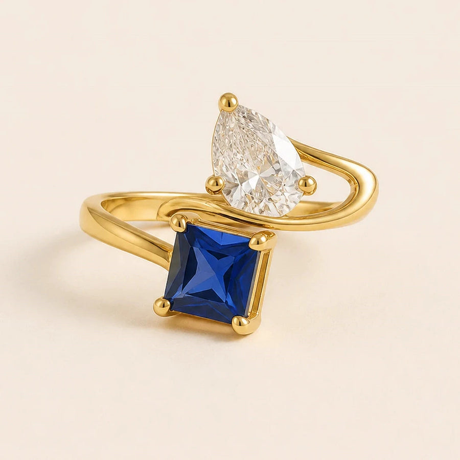 Close detail of Faith Birthstone Ring