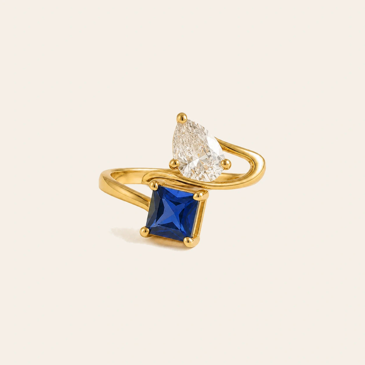 Amada Faith Birthstone Ring on ivory background