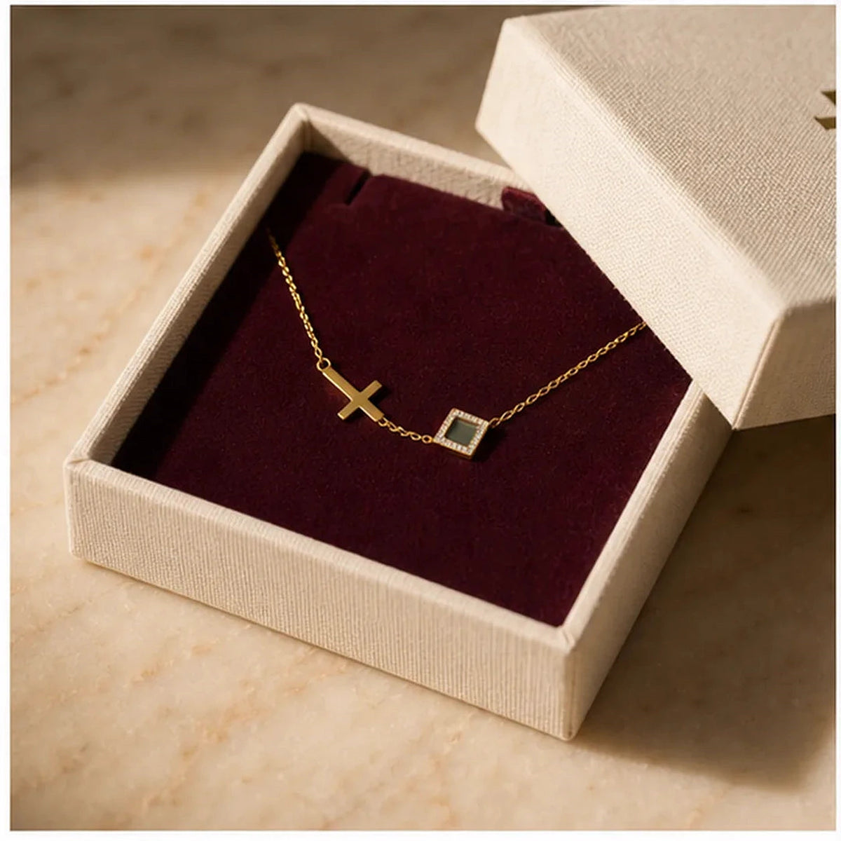Amada | Faith Cross Necklace | gift box presentation | cycle 3