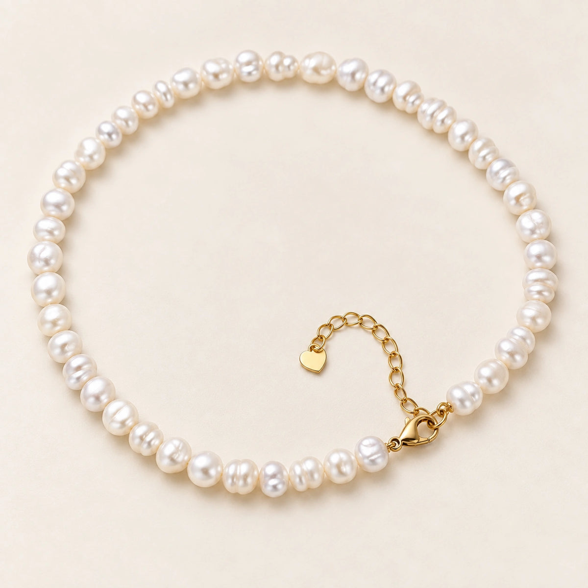 Close-up of the Amada Faux Pearl Strand Necklace showing its detail and finish.