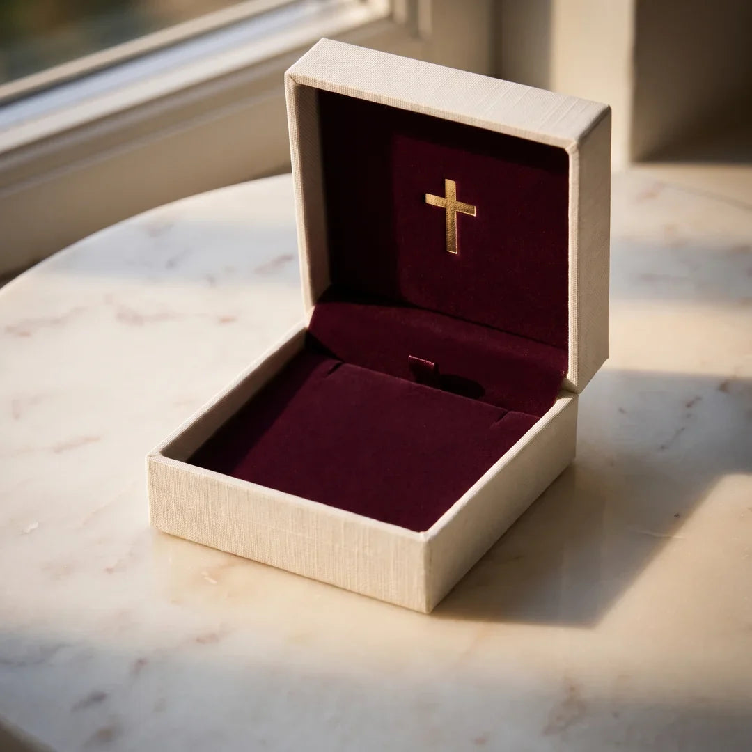 Velvet Gift Box from Amada, an ivory velvet keepsake gift box