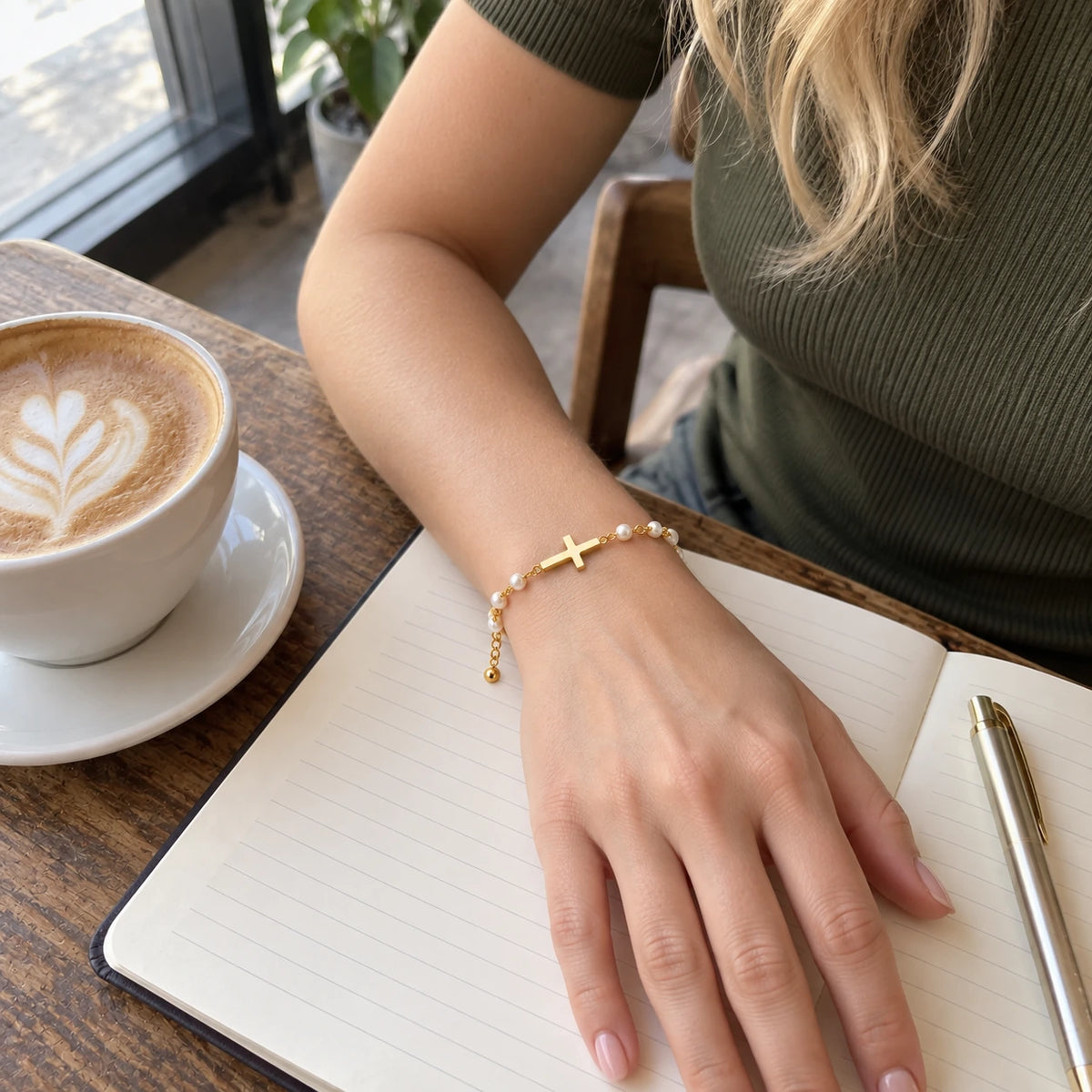 Grace Pearl Bracelet worn in everyday life