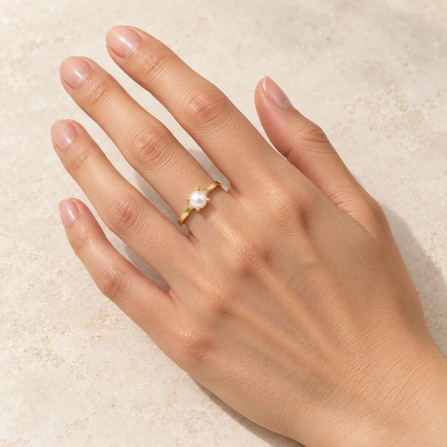 Grace Faux Pearl Ring shown for scale