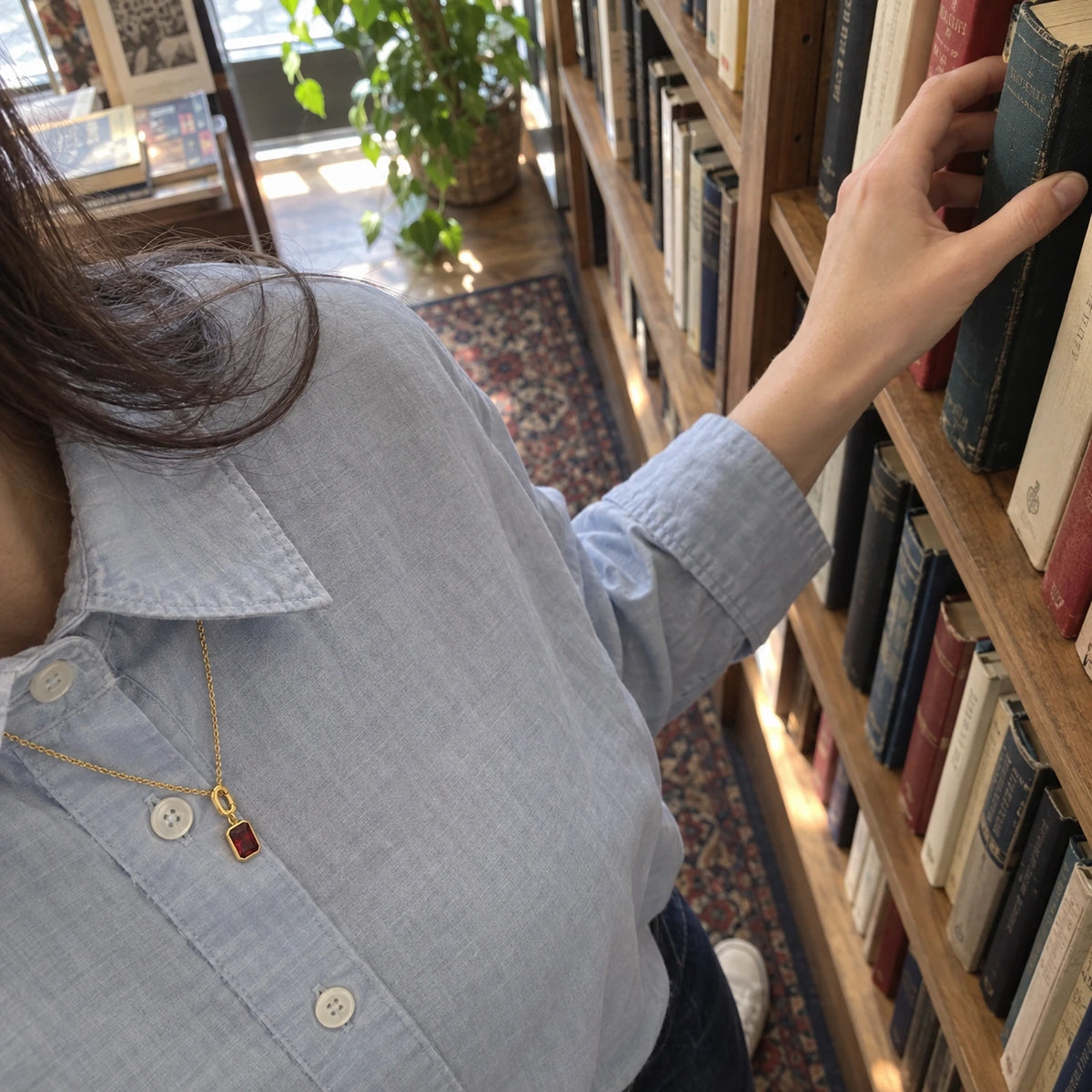 Her Birth Month Charm worn, first-person view