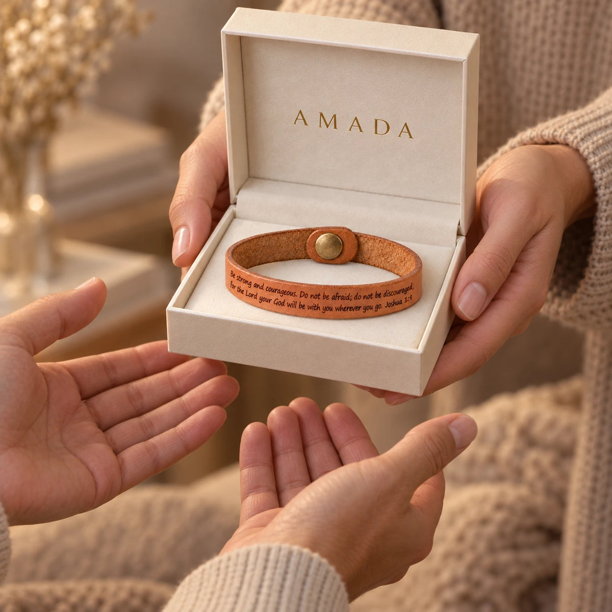 His Word Bracelet presented in an Amada box