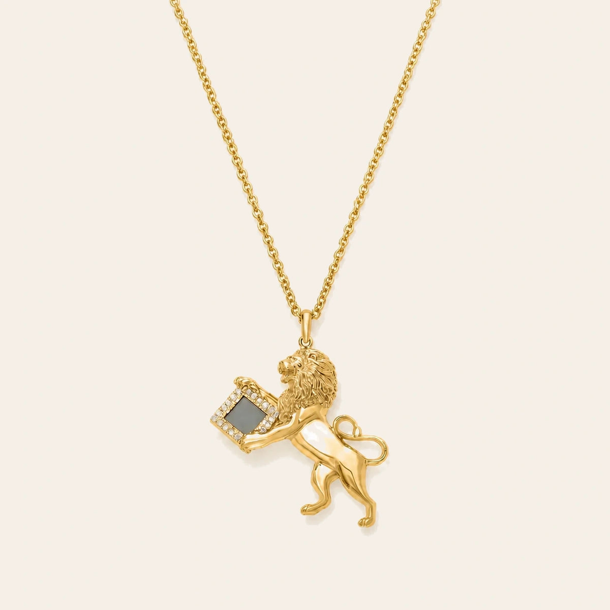 Amada Lion of Judah Necklace on ivory background