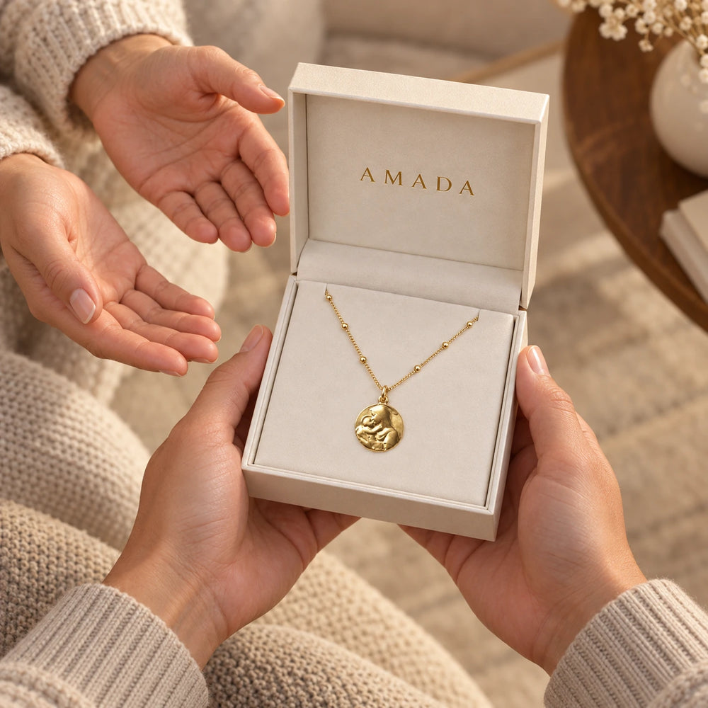 Mother Mary Necklace, worn and styled
