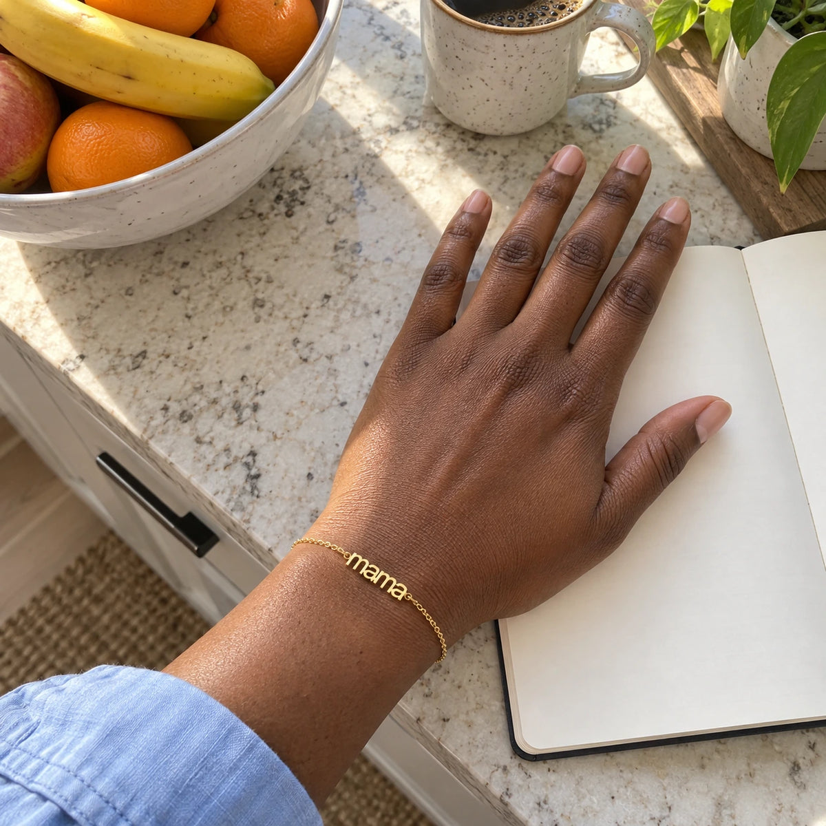 Mother's Bracelet worn, first-person view