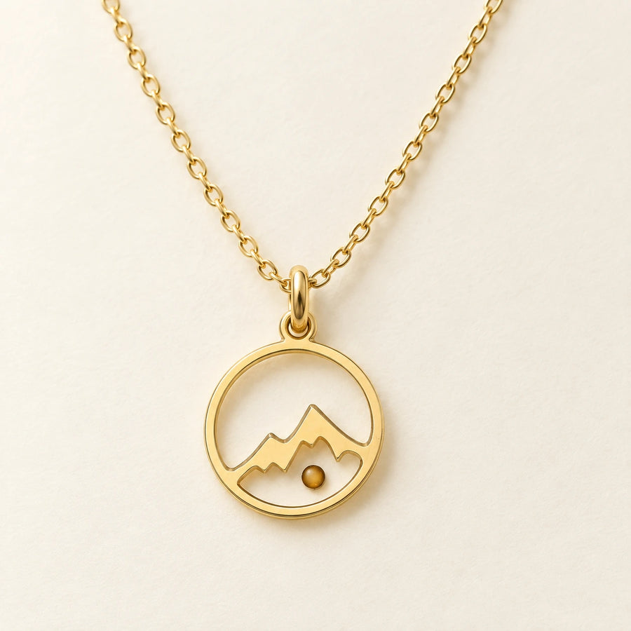 Close detail of Mustard Seed Necklace