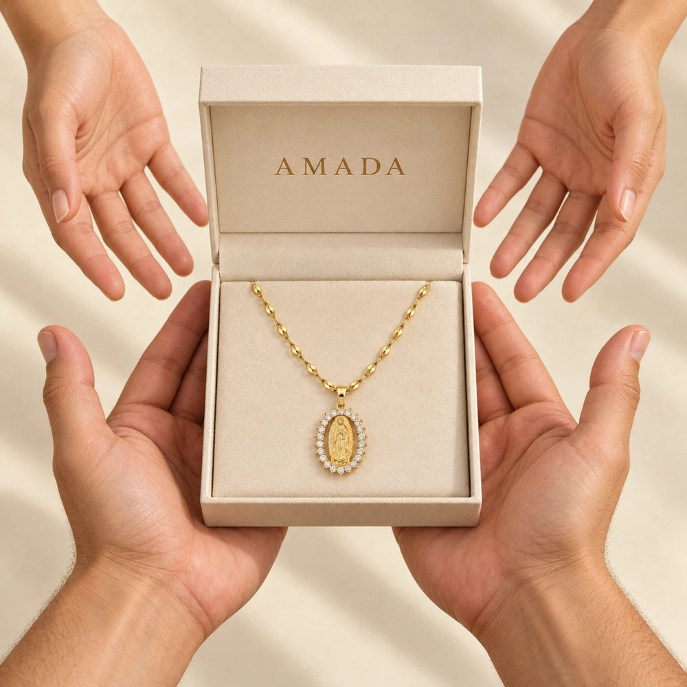 Our Lady of Guadalupe Necklace, worn and styled