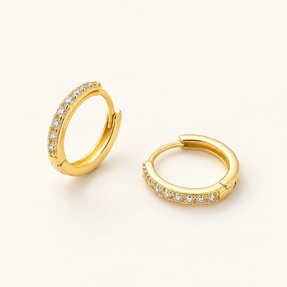 Pave Huggie Earrings, worn and styled
