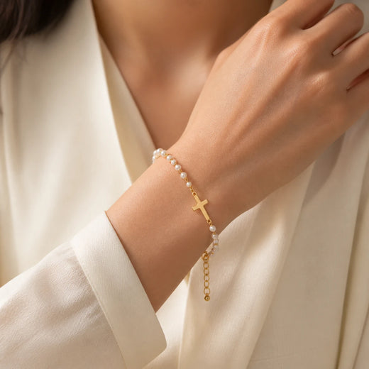 Pearl Cross of Grace Bracelet