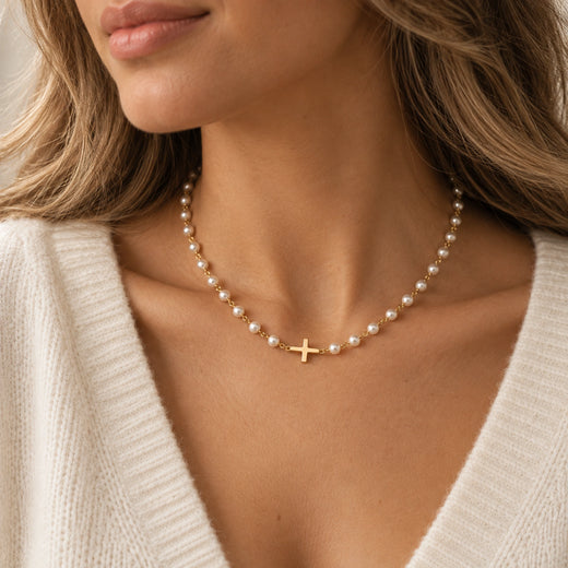 Pearl Cross of Grace Necklace