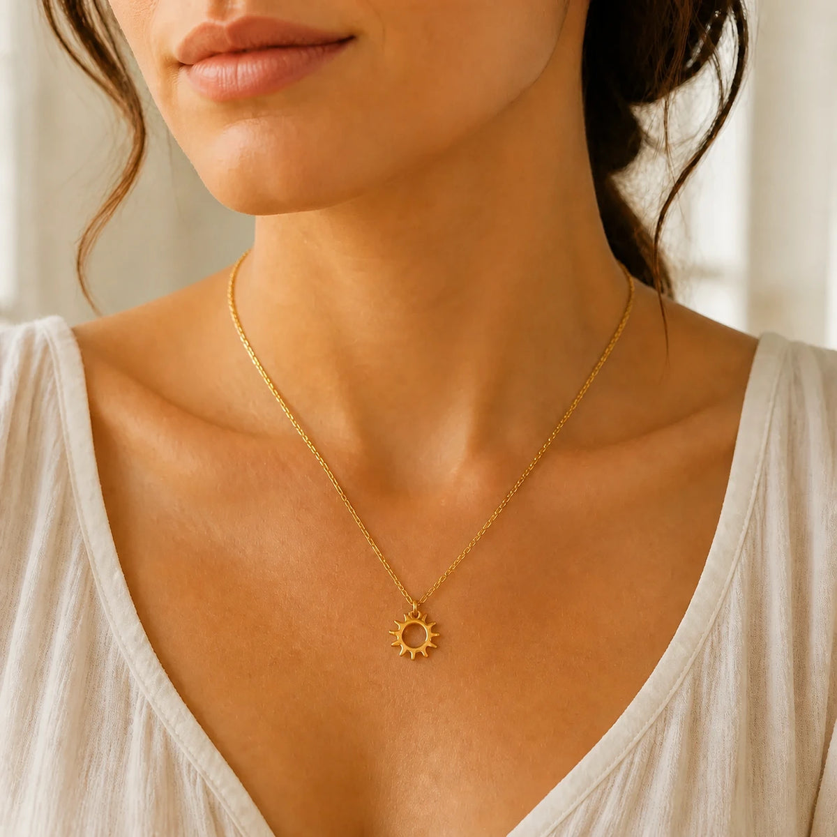 Amada | Radiant Sun Pendant | high definition campaign model | cycle 17 quality