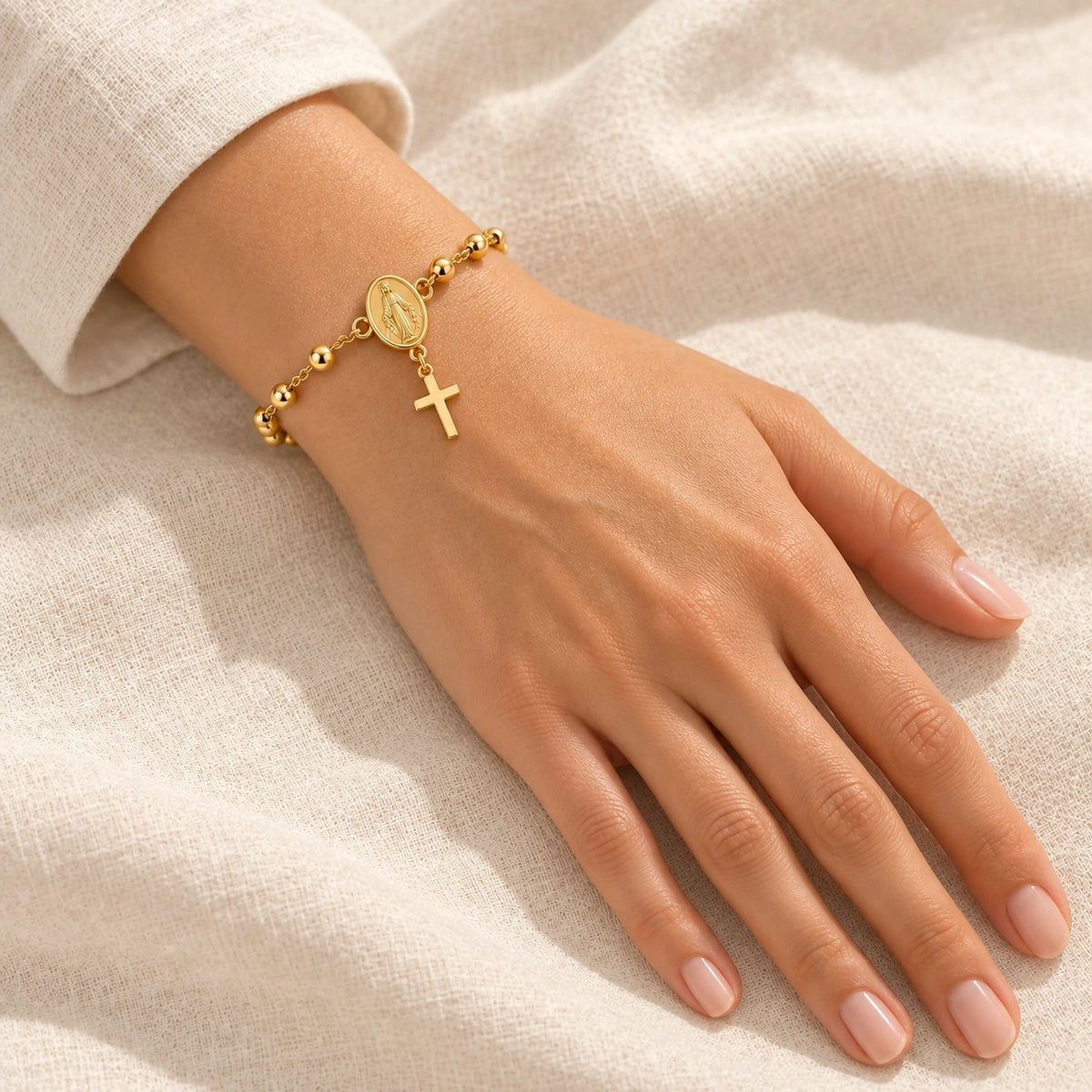 Rosary Bracelet worn and styled