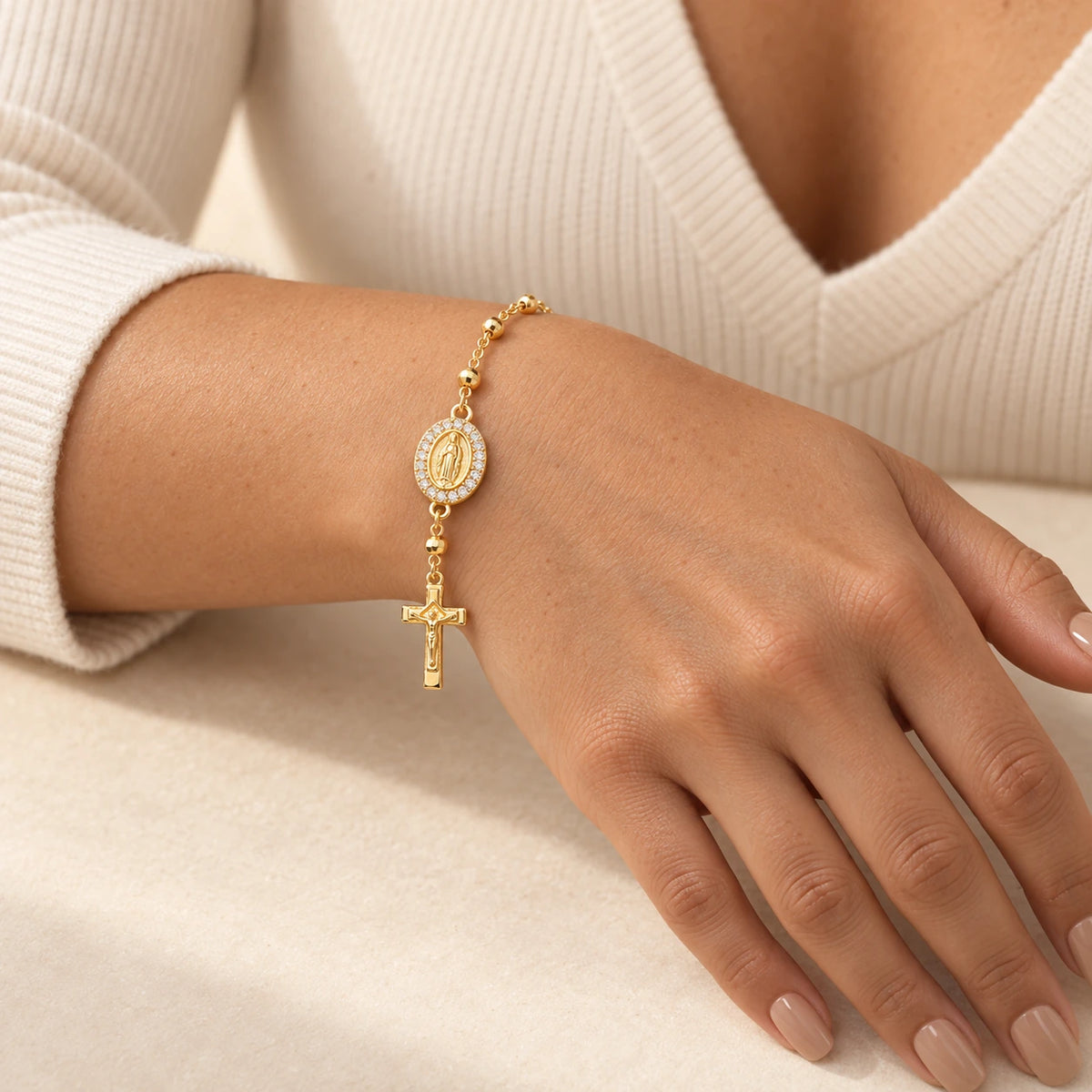 Sacred Rosary Bracelet worn and styled