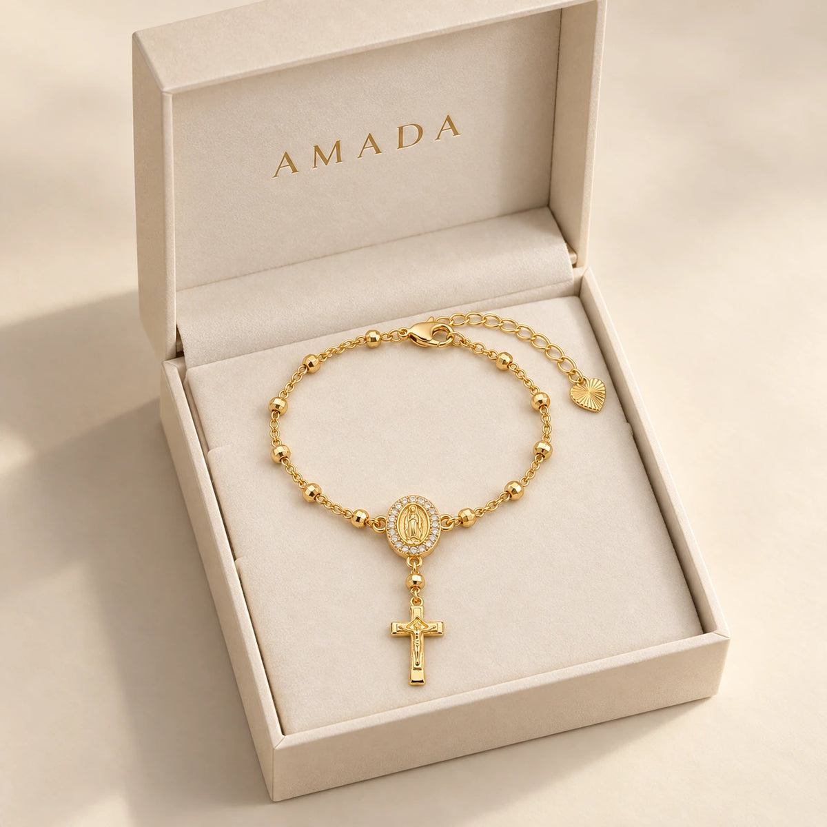 Sacred Rosary Bracelet presented in an Amada box