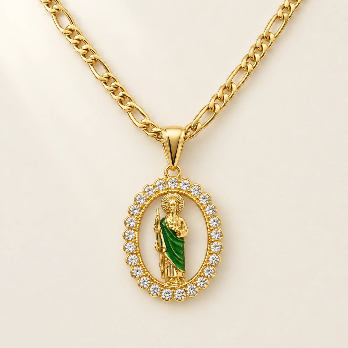 Saint Jude Medallion Necklace, shown on its own