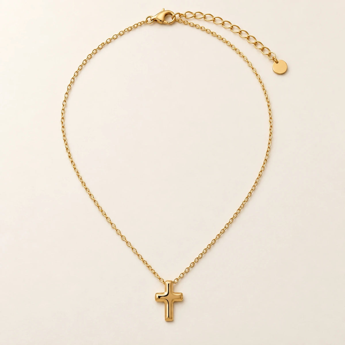 The Bold Cross Necklace, shown on its own