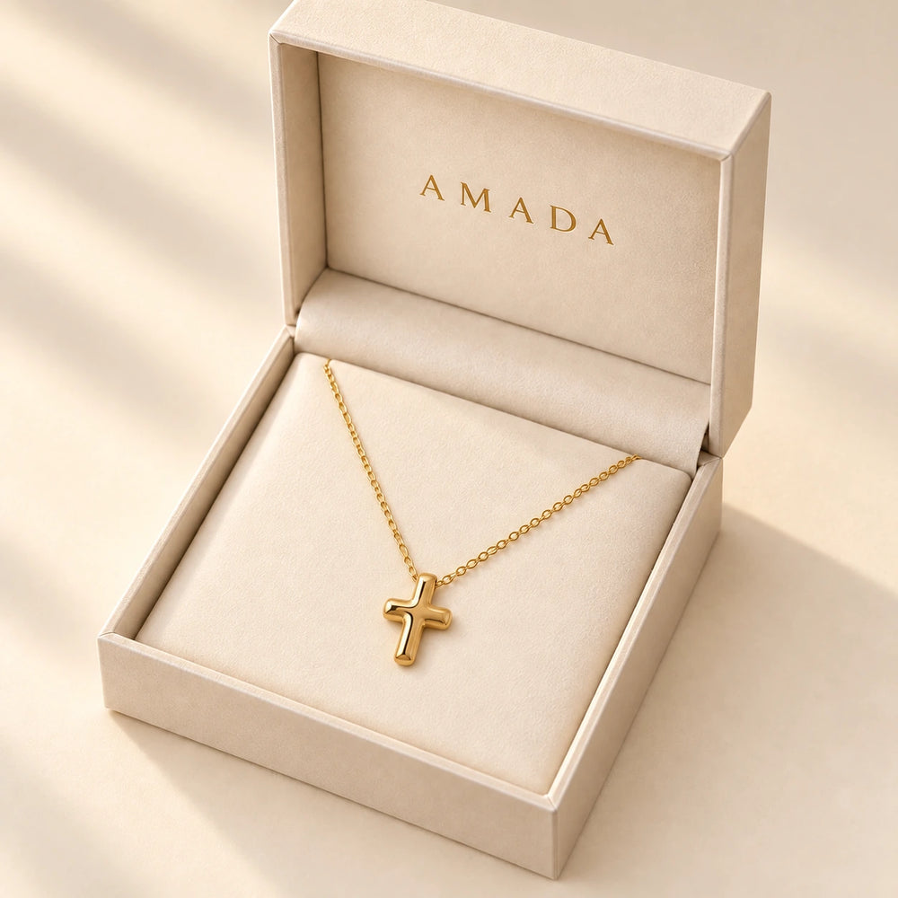 The Bold Cross Necklace, worn and styled