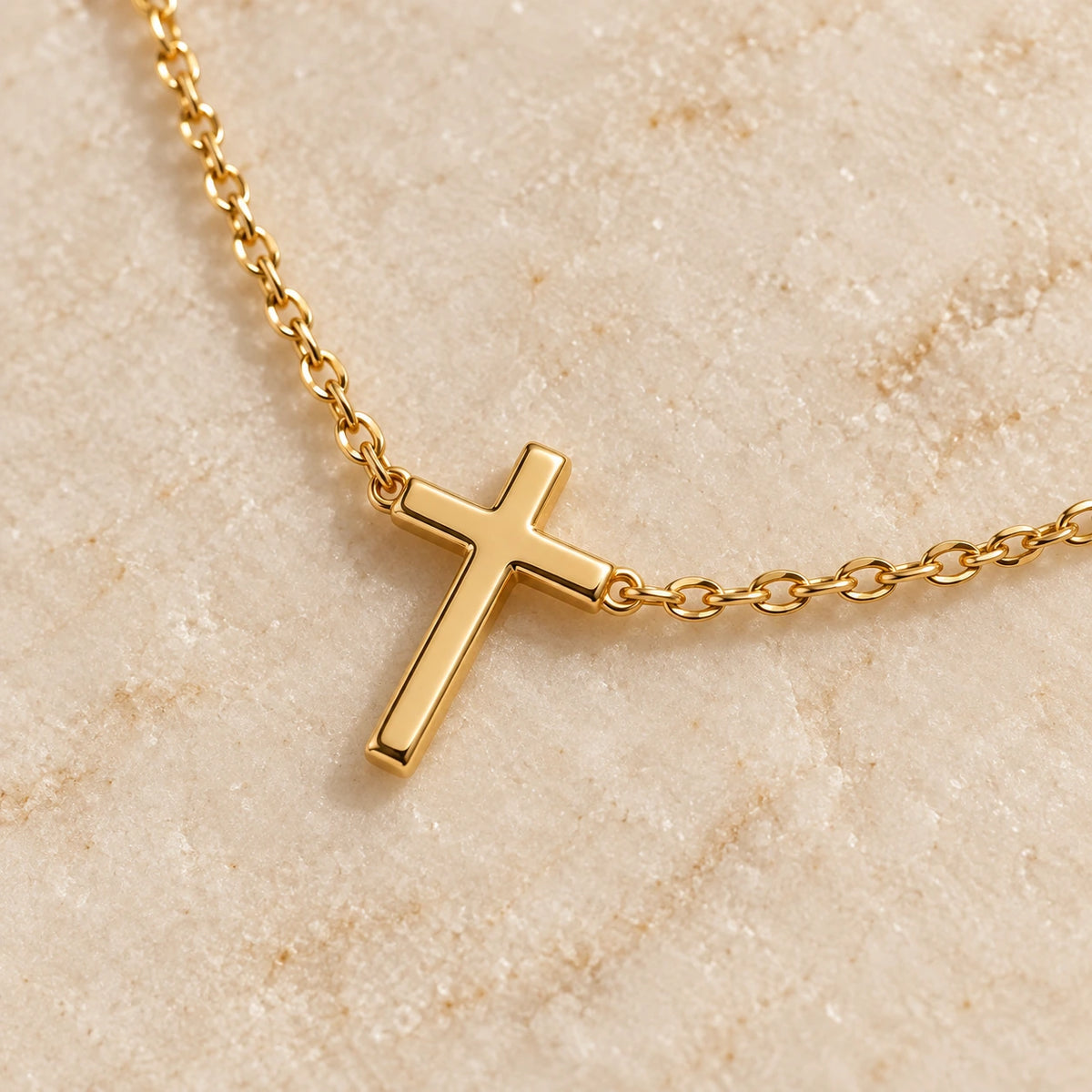 Close detail of The Classic Cross Necklace