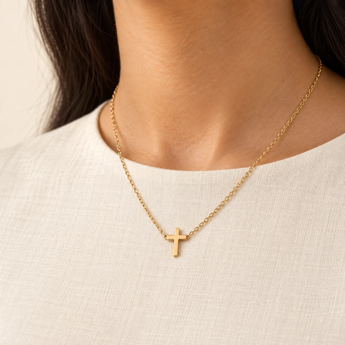 The Classic Cross Necklace worn and styled