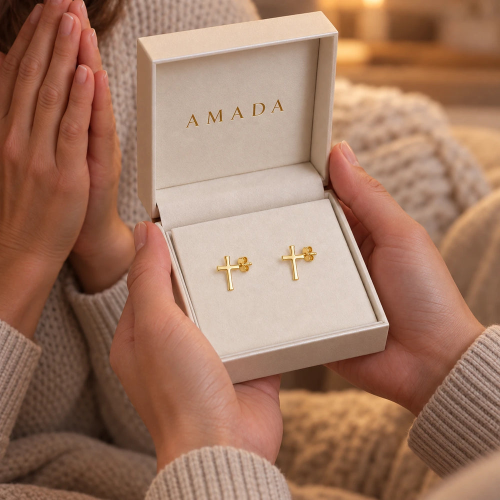 The Cross Studs, worn and styled
