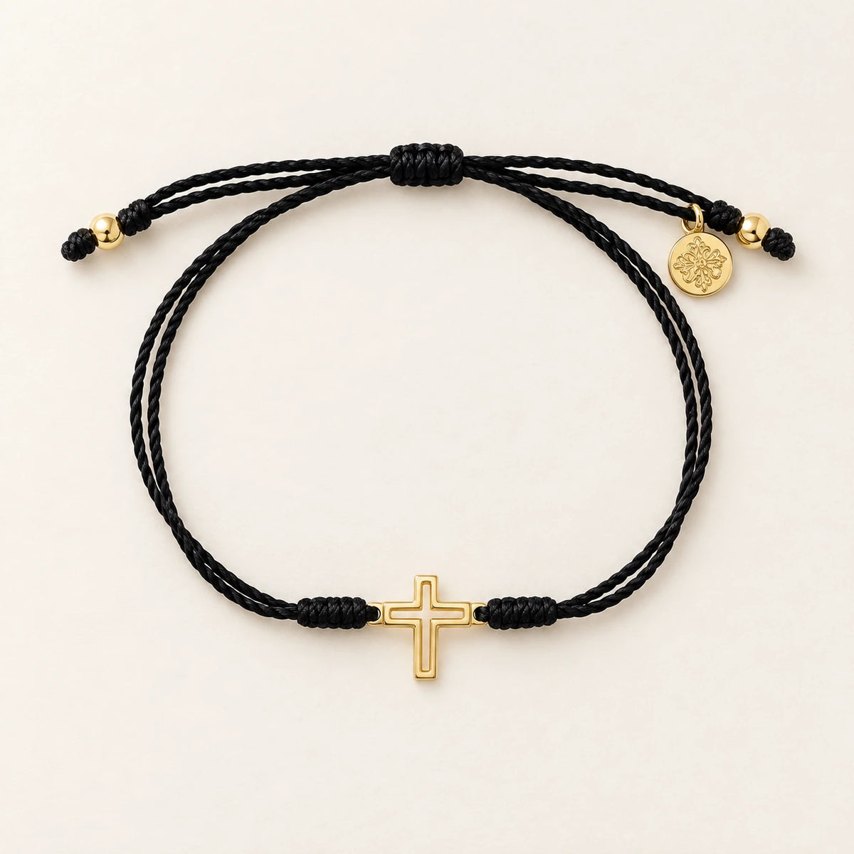 The Faith Bracelet, gold-plated stainless steel, shown on its own
