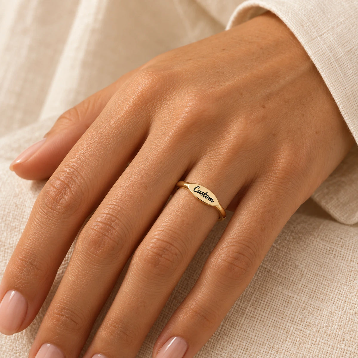 The Initial Ring worn and styled
