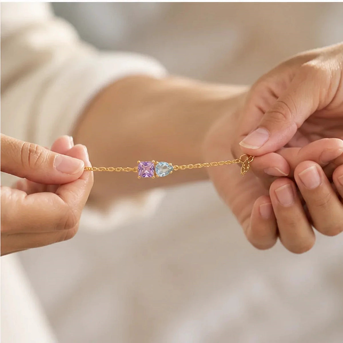 Amada | Two Birthstone Bracelet | meaningful gift moment | cycle 3